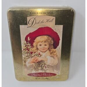 Hallmark Crown Chocolatier Christmas 1995 Chocolate Gold Tin Sealed in Plastic